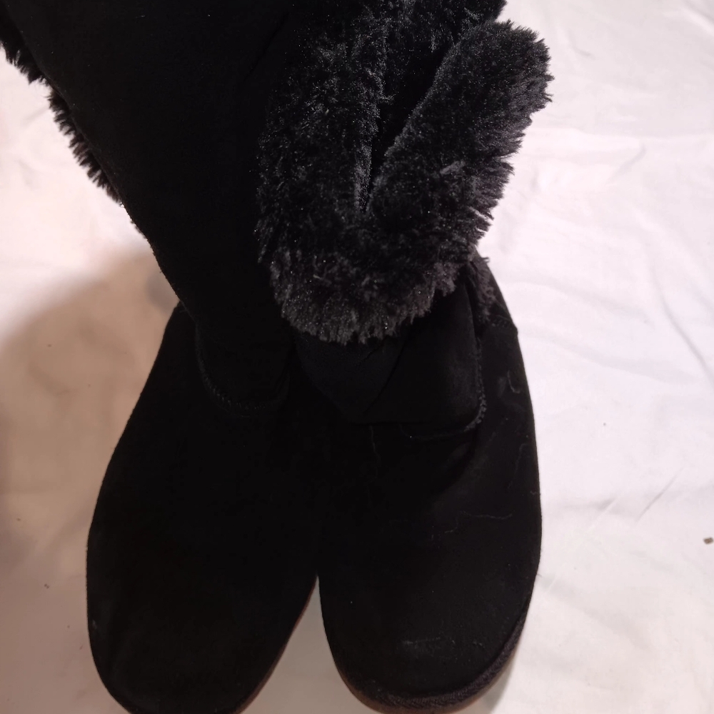 Women stile boots target brand genuine suede upper faux fur linning rn#17730